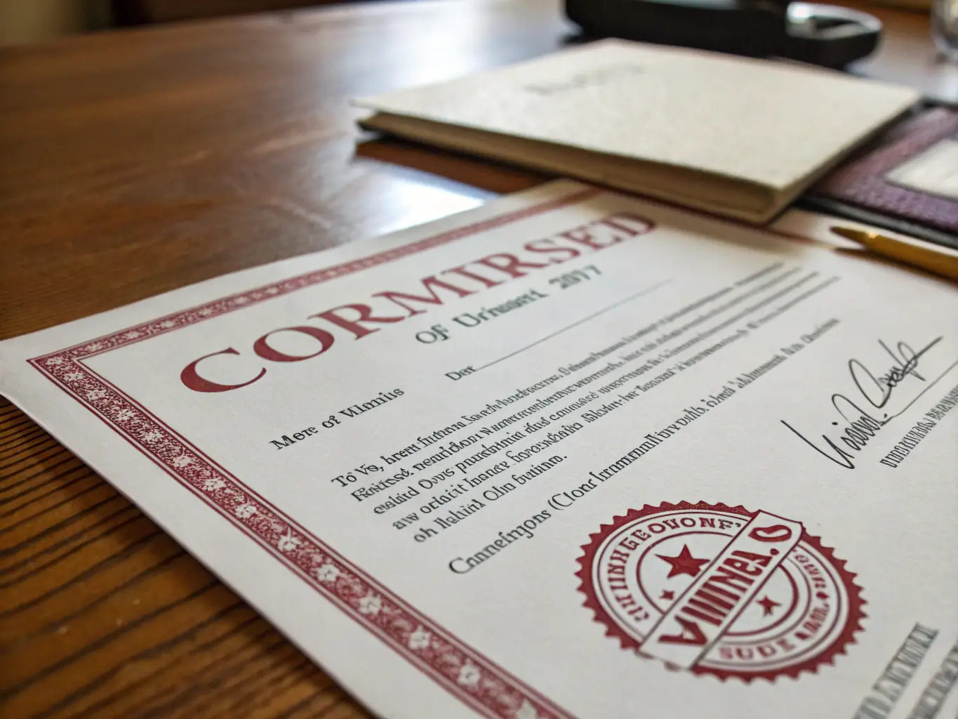 An official document with an apostille stamp, placed on a desk with a globe and international flags in the background, symbolizing international document legalization.