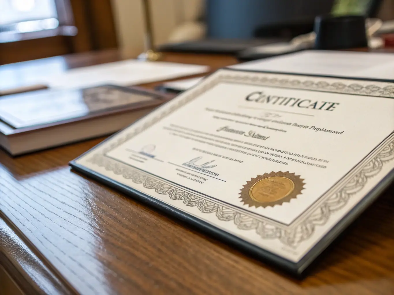 A close-up of an official translated document with a certification seal, highlighting the quality and reliability of Valor Docs' translation services.