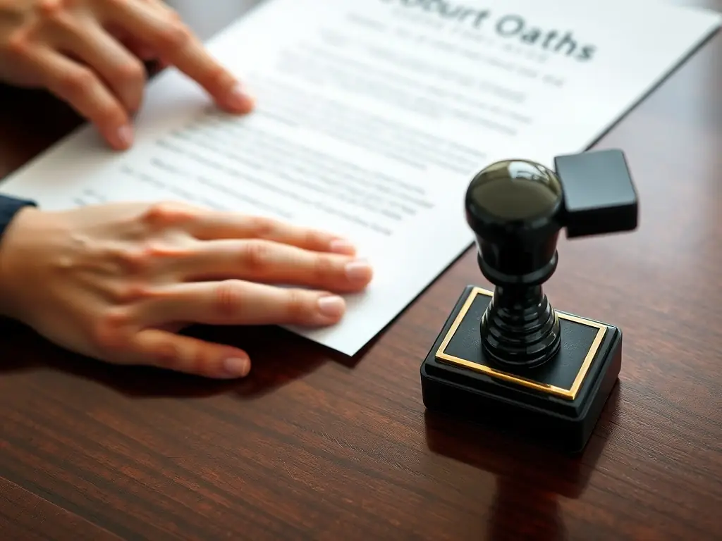 A close-up shot of an official document being stamped with an apostille seal, highlighting the authentication process for international use. The document is crisp and professional, symbolizing trust and compliance.